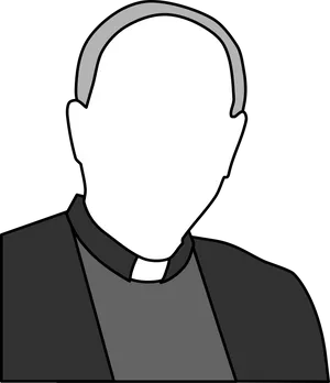 Priest Profile Silhouette Illustration PNG Image