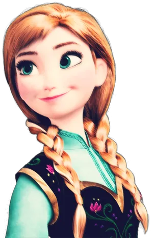 Princess_ Anna_ Frozen_ Character_ Portrait PNG Image