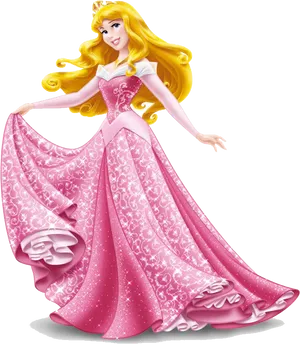 Princess Aurora Pink Dress PNG Image