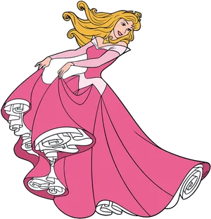 Princess Aurora Pink Dress PNG Image