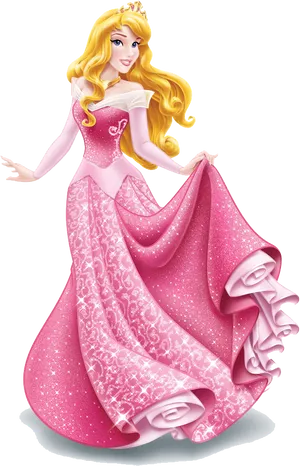 Princess Aurora Pink Dress PNG Image