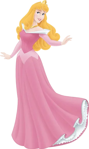 Princess Aurora Pink Dress PNG Image