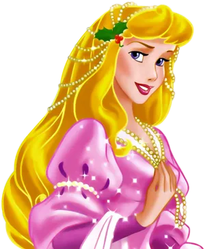 Princess Aurora Pink Dress Illustration PNG Image