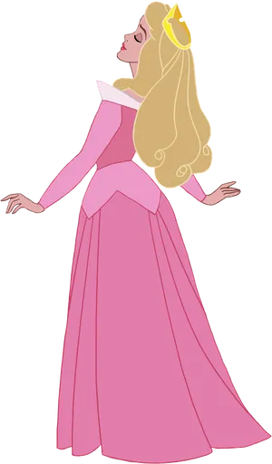 Princess Aurora Pink Dress PNG Image