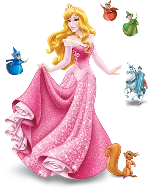 Princess Auroraand Friends PNG Image