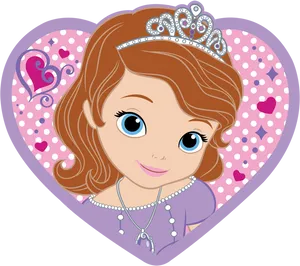 Princess Sofia Heart Frame Illustration PNG Image