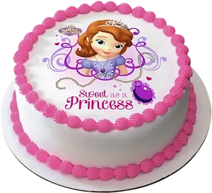 Princess Sofia Themed Birthday Cake PNG Image