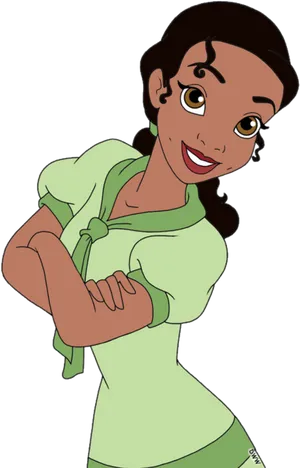 Princess Tiana Confident Pose PNG Image