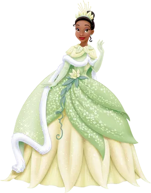 Princess Tiana Elegant Pose PNG Image