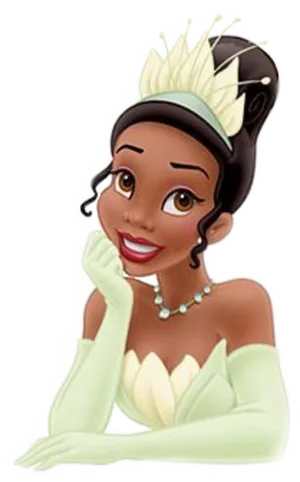 Princess Tiana Elegant Pose PNG Image