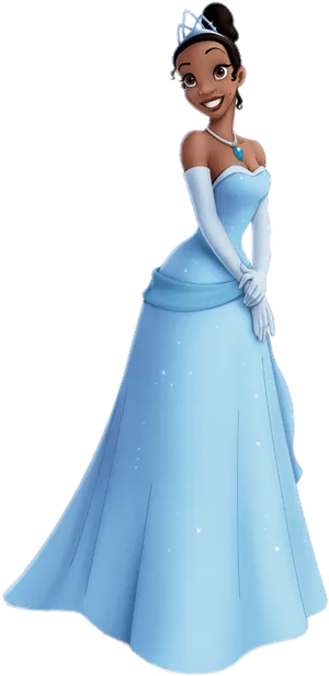 Princess Tianain Blue Gown PNG Image