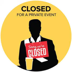 Private Event Closed Sign PNG Image