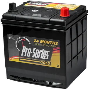 Pro Series Gold Car Battery PNG