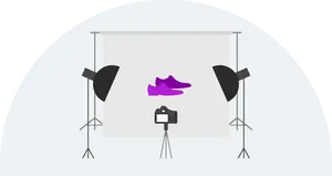 Product Photography Setup Sneakers PNG Image