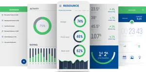 Productivity Dashboard Interface Design PNG Image