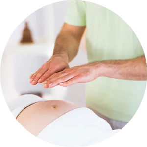 Professional Abdominal Massage Session PNG Image