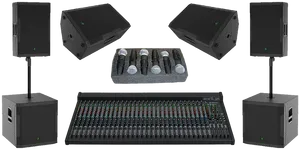 Professional Audio Equipment Setup PNG