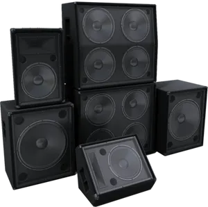 Professional Audio Speakers Array PNG Image