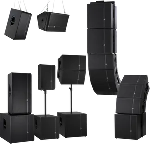 Professional Audio Speakers Array PNG