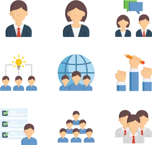 Professional Avatar Icons Set PNG Image