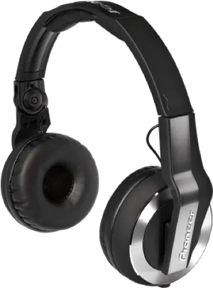 Professional Black D J Headphones PNG Image