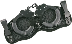 Professional Black Handcuffs PNG Image