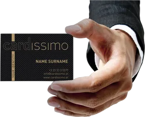 Professional Business Cardin Hand PNG Image