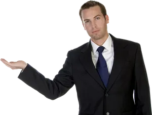 Professional Businessman Presenting Product PNG Image