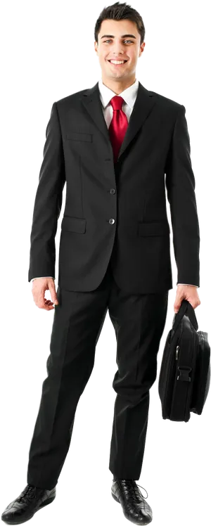 Professional Businessmanwith Briefcase PNG Image