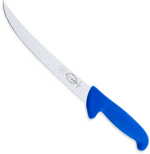 Professional Butchers Knife Blue Handle PNG Image