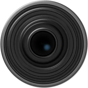 Professional Camera Lens Front View PNG Image