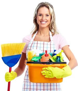 Professional Cleaning Service Expert PNG Image