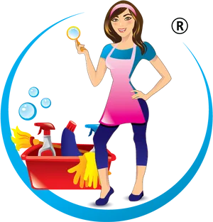 Professional Cleaning Services Logo PNG Image