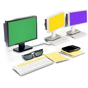 Professional Computer Setup Mockup Png 06282024 PNG Image