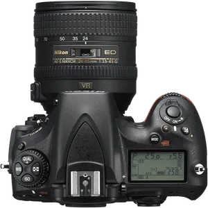 Professional D S L R Camera Top View PNG Image