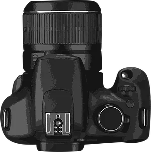 Professional D S L R Camera Top View PNG