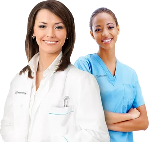 Professional Dental Team Smiling PNG Image