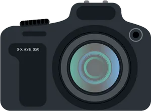 Professional Digital Camera Illustration PNG Image