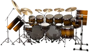 Professional Drum Set Setup PNG Image