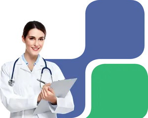 Professional Female Doctorwith Clipboard PNG Image