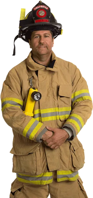 Professional Firefighter Portrait PNG Image