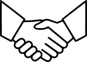 Professional Handshake Outline PNG Image