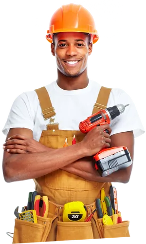 Professional Handymanwith Tools PNG Image