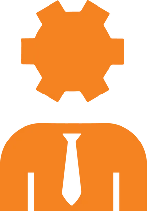 Professional Icon Orange Gear Tie PNG Image