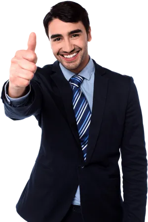 Professional Man Giving Thumbs Up PNG Image