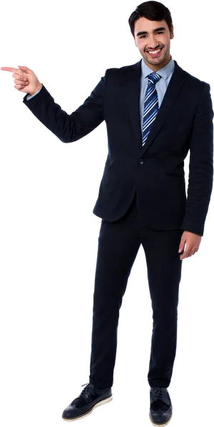 Professional Man Pointingin Suit PNG Image