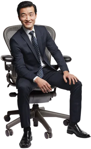 Professional Man Sittingin Office Chair.png PNG Image