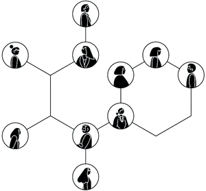 Professional Network Connections Graphic PNG Image