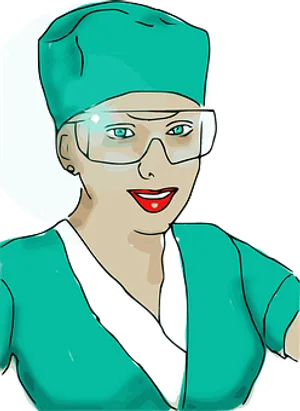 Professional Nurse Illustration PNG Image