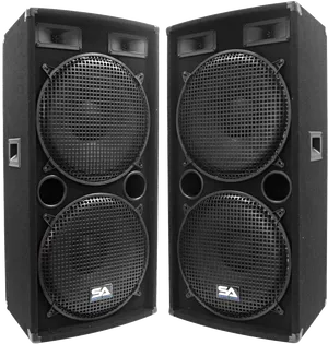 Professional P A Speakers Black PNG Image